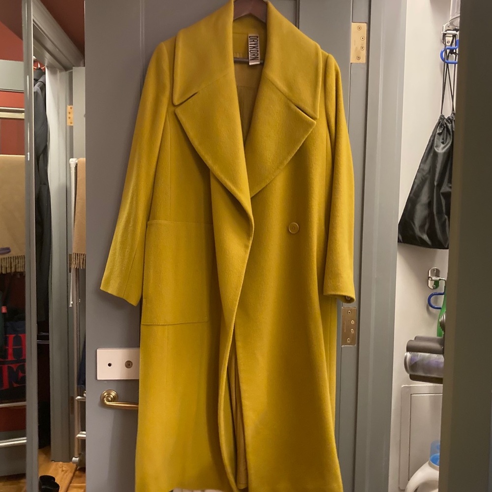 DRYKORN Mustard Yellow Wool Long Coat